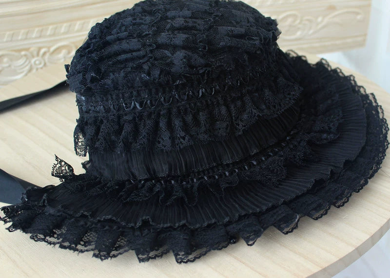 (BFM)Deer Girl~Gothic Lolita Handmade Bonnet with Bows and Beads 34420:461754