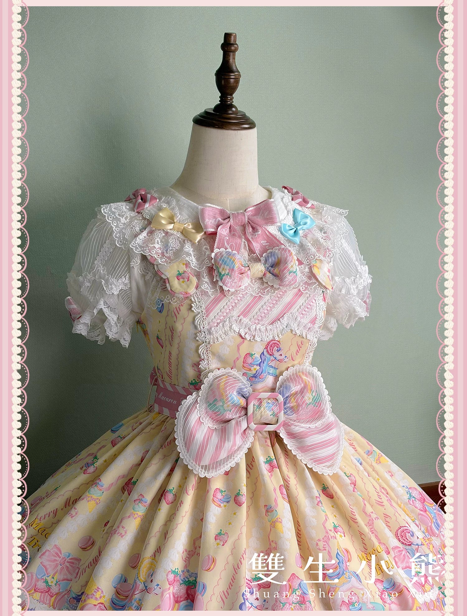 Macaron - Printed Sweet Lolita OP Dress, Old School Lolita JSK Available 45078:833866