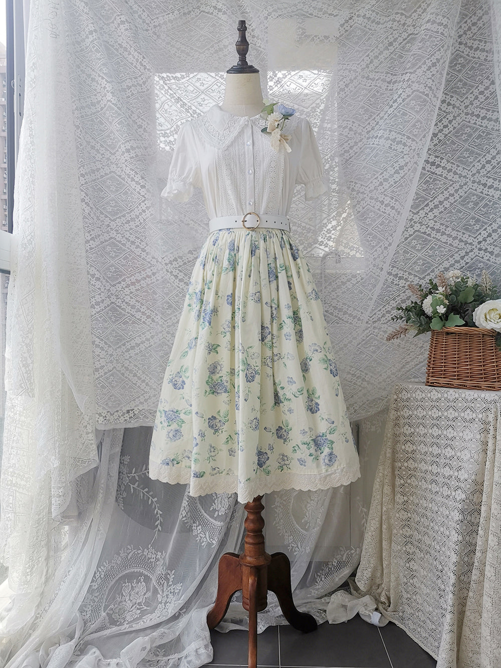 Miss Point - Customized Vintage Sweet Elegant Rose Skirt