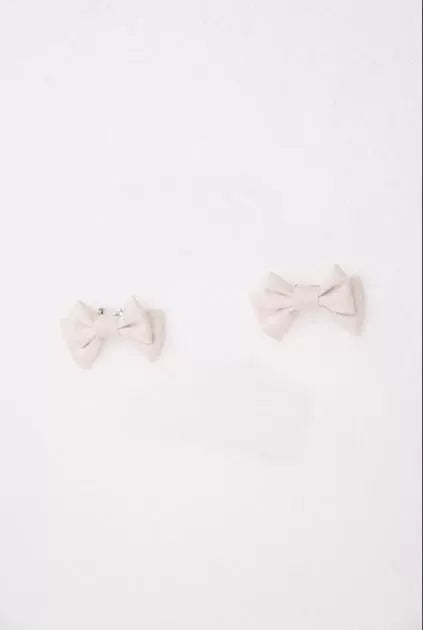 ZJstory - Sonnet Summer - Sweet Lolita Accessory Set Bow KC Hairband Waist Tie A Pair of Ivory Side Clips F