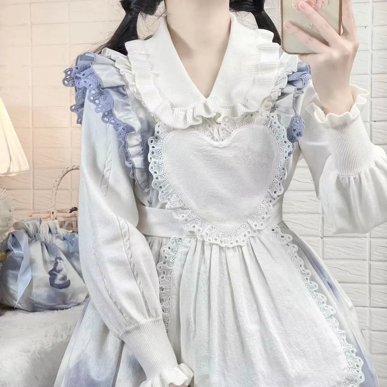 MIST~Japanese Style Lolita Sweater Puff Sleeves Knit Undershirt 31540:369470