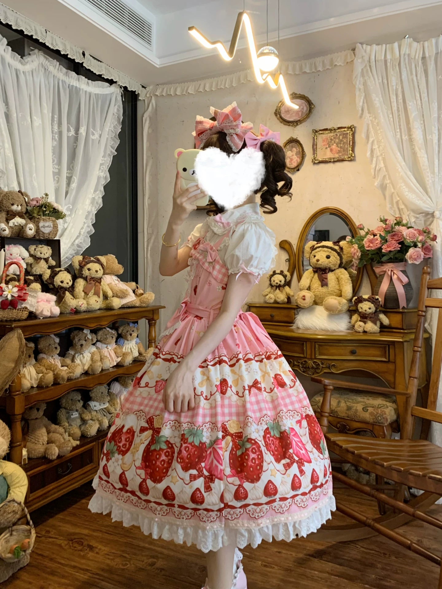 Plaid Strawberry Jam - Sweet Lolita Strawberry Printed JSK Dress 45545:853004