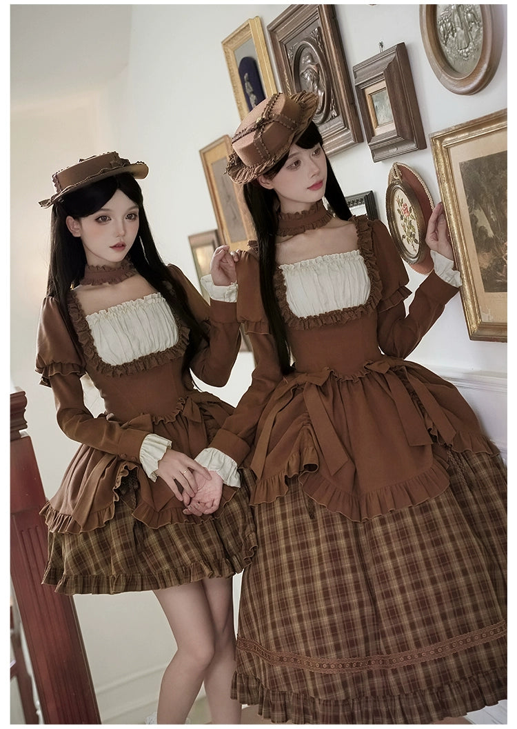 With PUJI - Oak Hymn - Classic Lolita Plaid OP Suit, Side Zipper 43924:791259