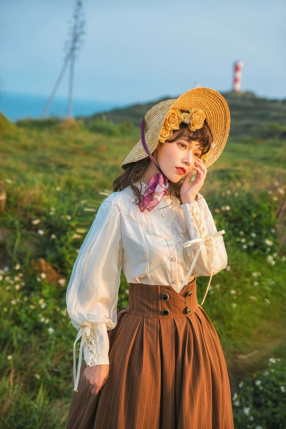 Miss Point~Rose Doll~Elegant Lolita Mutton Sleeve Blouse 32522:385618