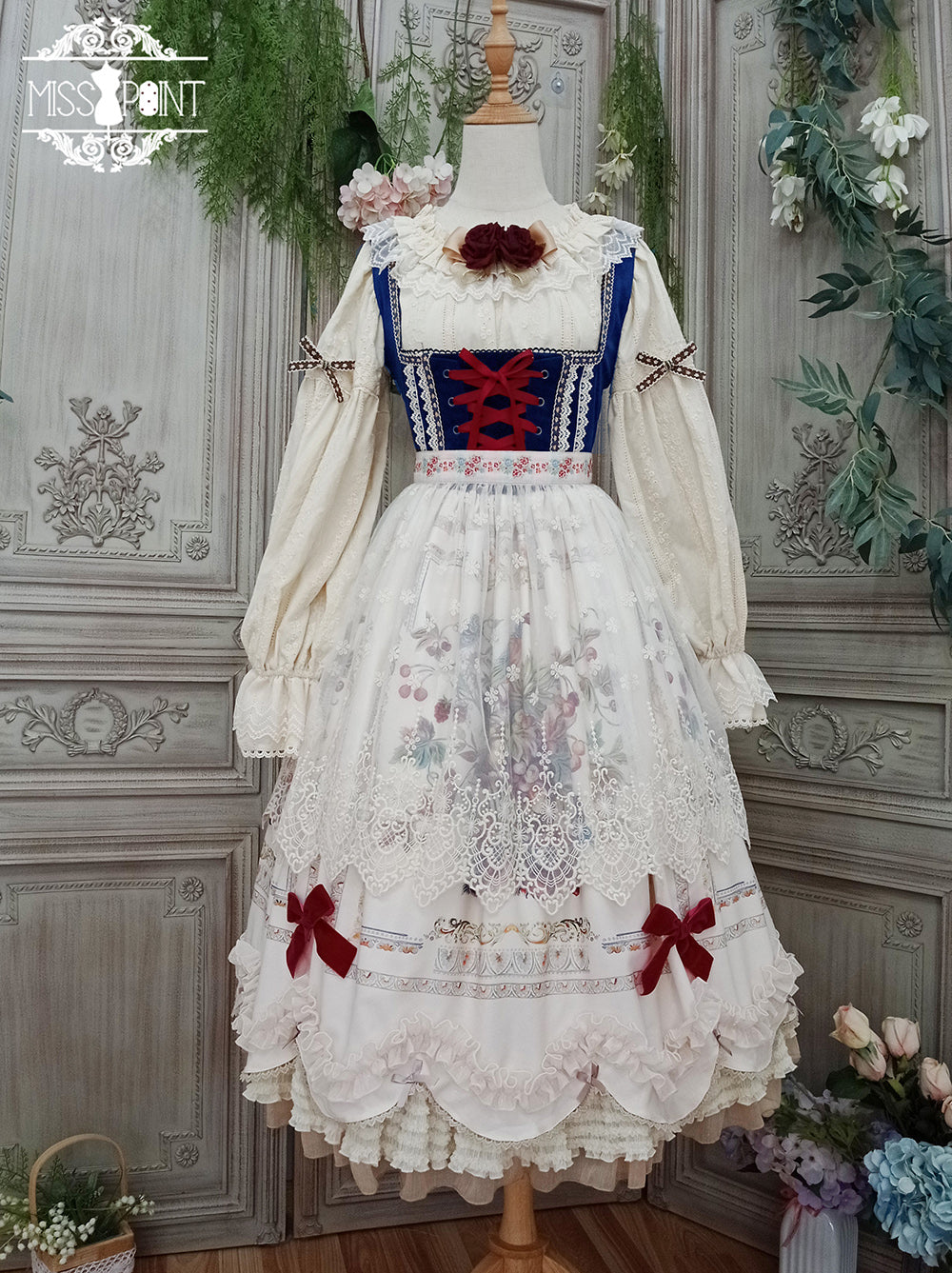 Miss Point - Rich Hymn - Lolita Bavarian Countryside Lace Embroidery Apron
