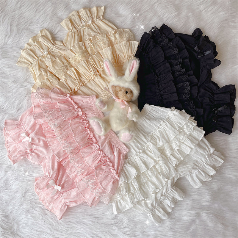 Sugar Girl - Cotton Sweet Lolita Bloomers, Tiered Ruffle
