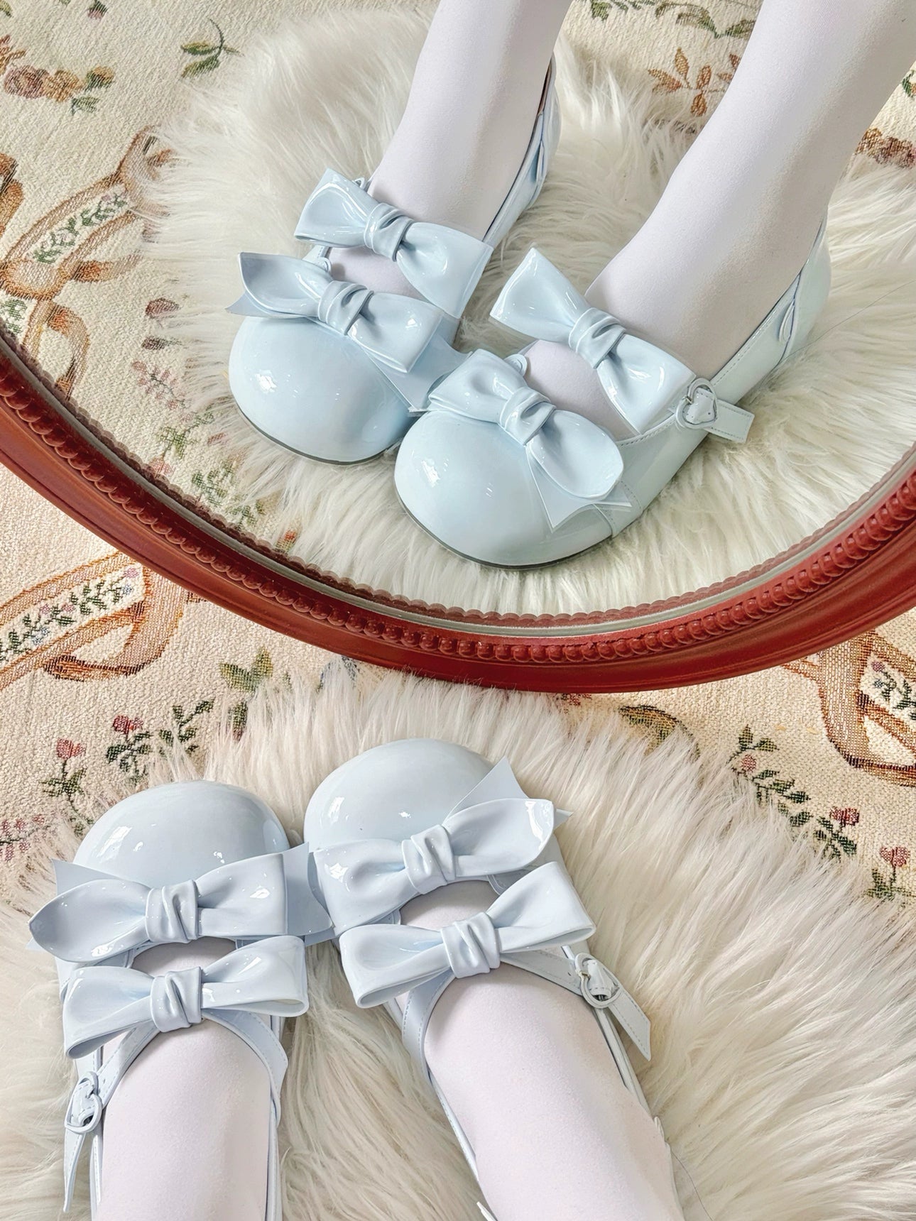 Beauty Bunny~Kawaii Lolita Shoes Low Heels Round Toe PU Shoes 36074:509126