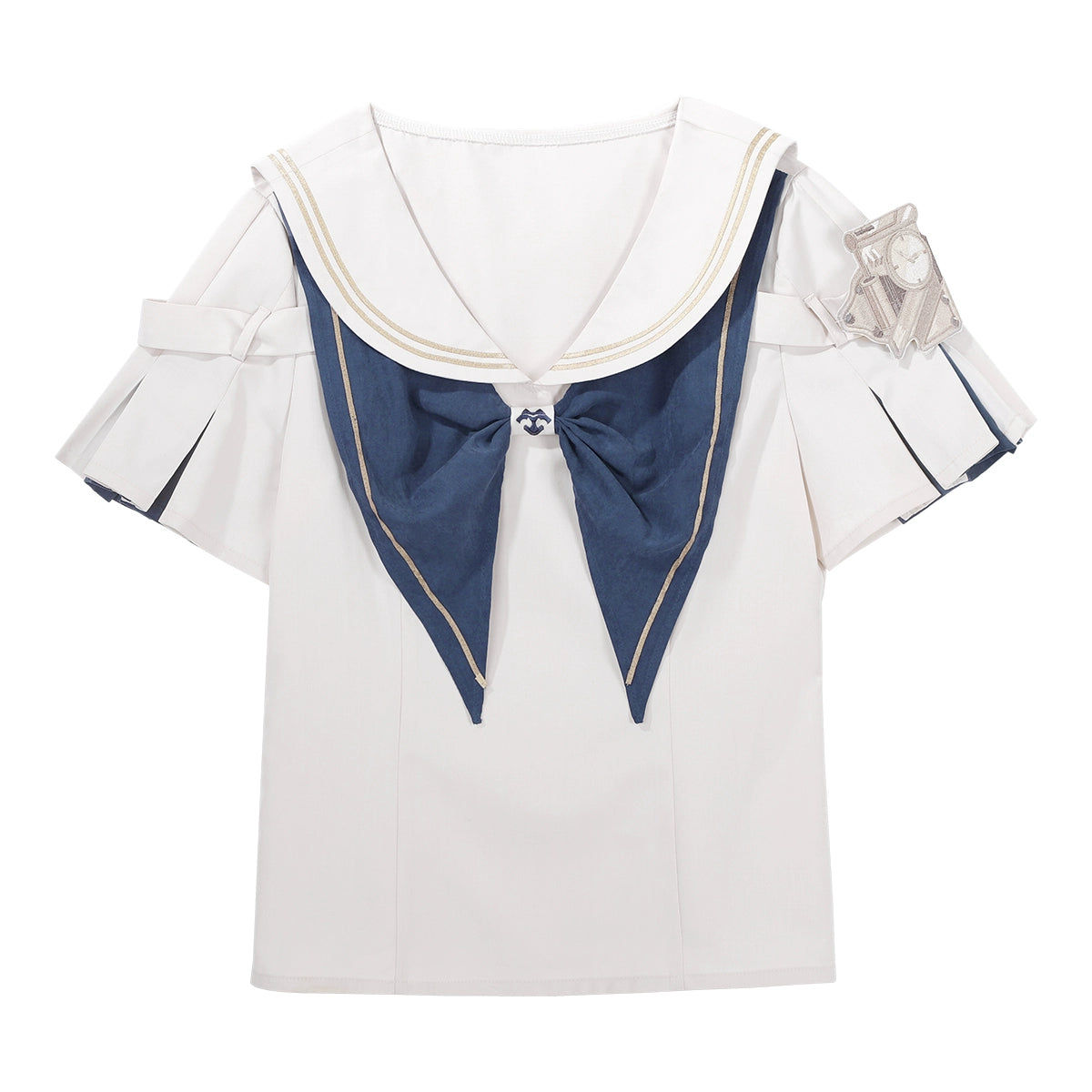 Designer's Gift - Voyager's Daily - Ouji Lolita Suspender Shorts Set with Shirt & Trailing Shirt Only S