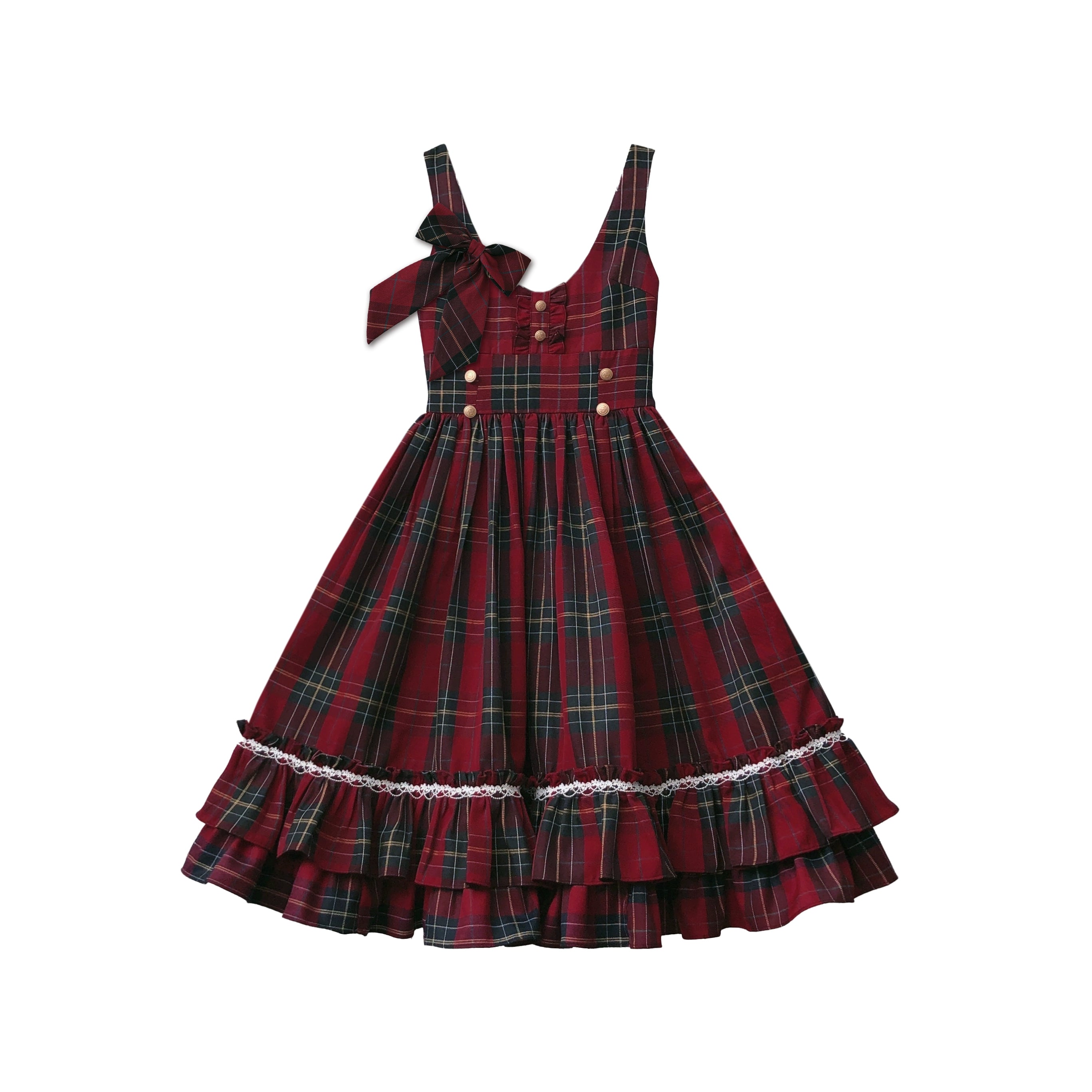HuTaoMuJK - Little Red Riding Hood - Vintage Lolita Cape & JSK Dress Set (L M S XL) 43706:783715