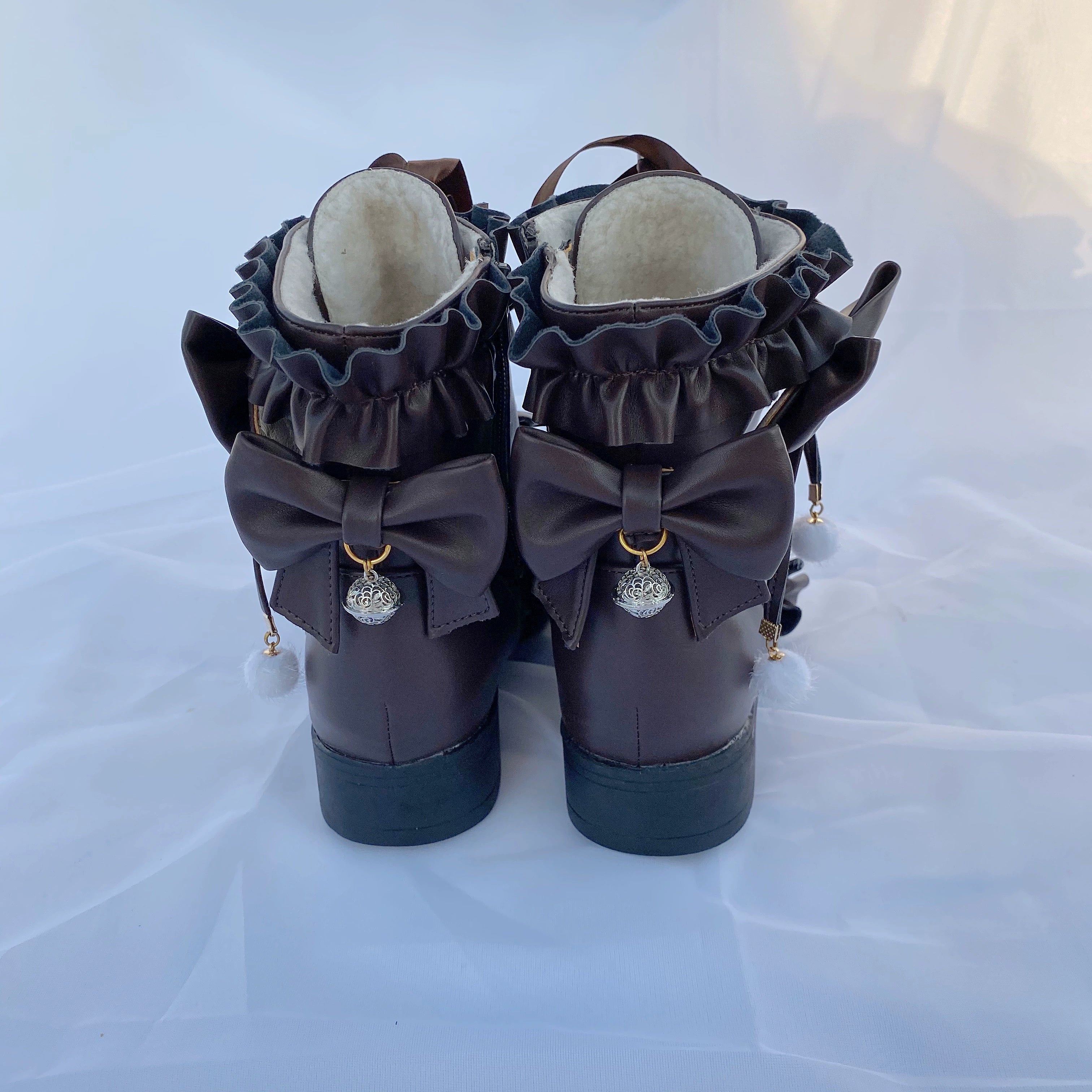 Fairy Godmother~Enthusiastic Ideation~Elegant Lolita Shoes Fleeced Short Martin Boots 32686:409442