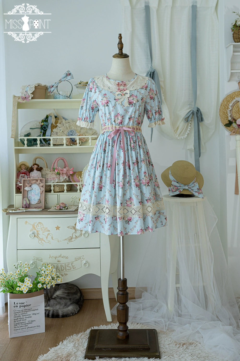 Miss Point~Customized Elegant Lolita OP Dress Cute Daily Girl Short Lolita Dress 35670:519500