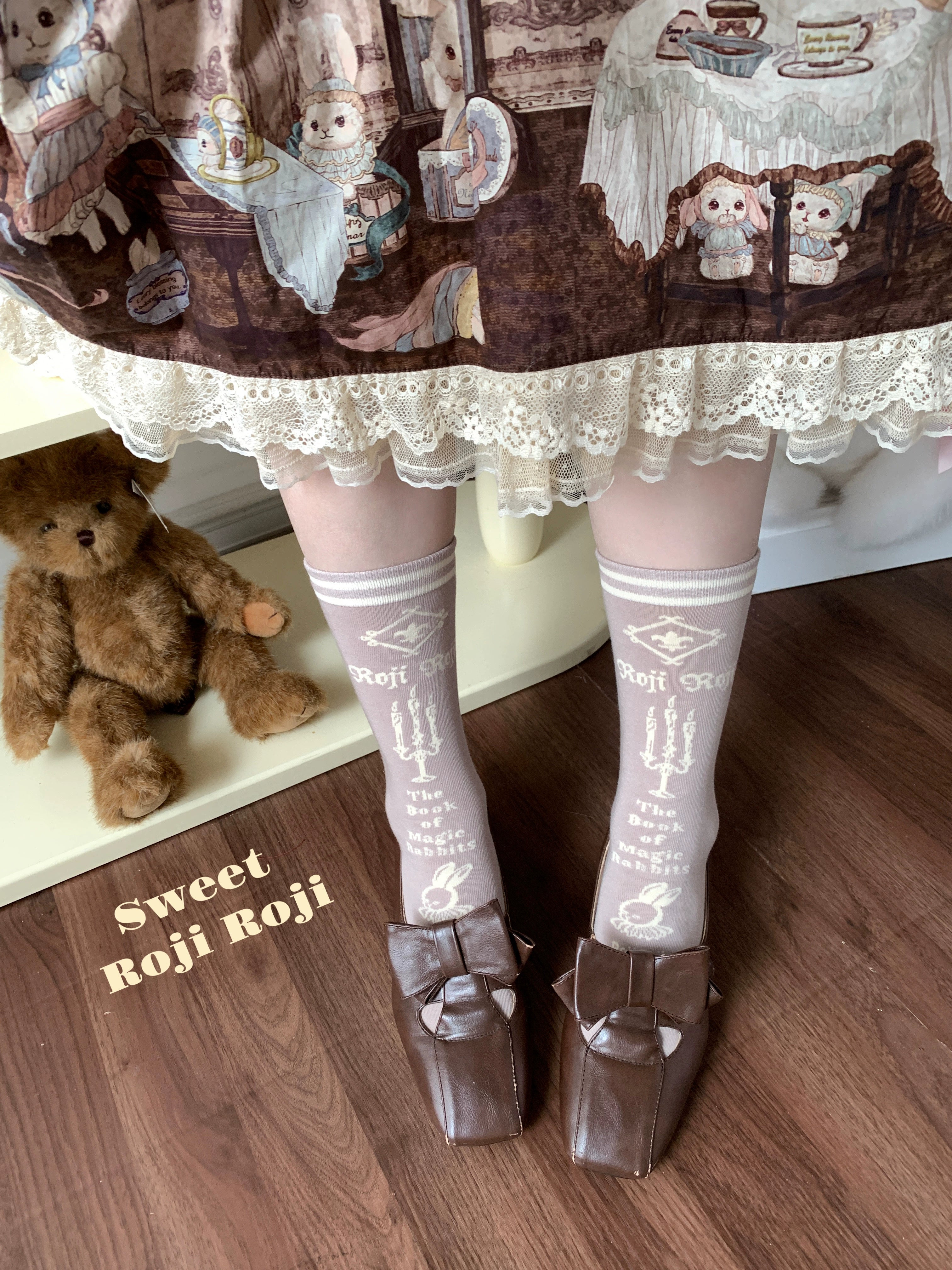 Roji Roji - Printed Cotton Sweet Lolita Calf Socks 44320:804771