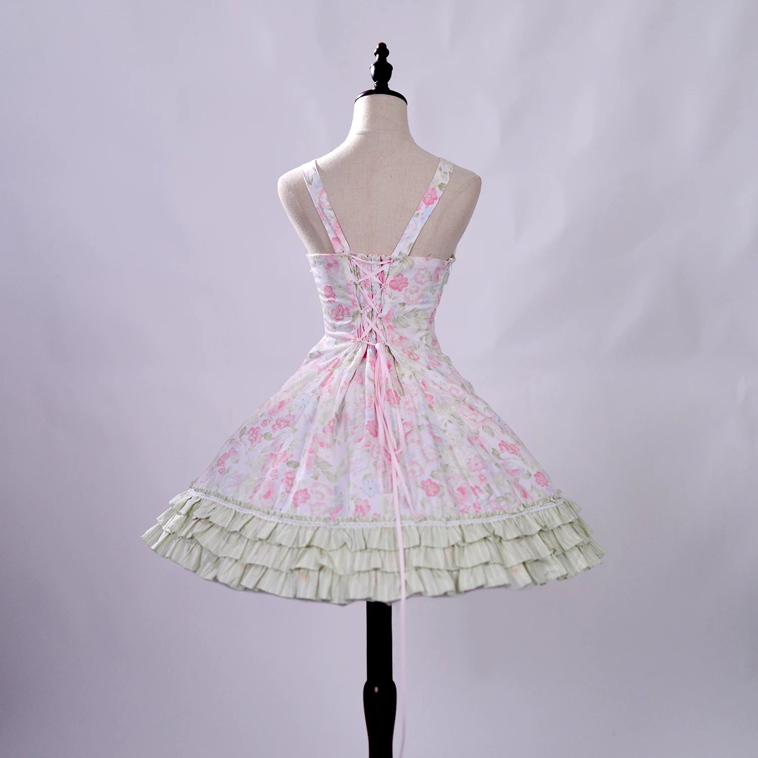 Rose Spring Romance - Cotton Old School Lolita JSK Dress, Floral Print