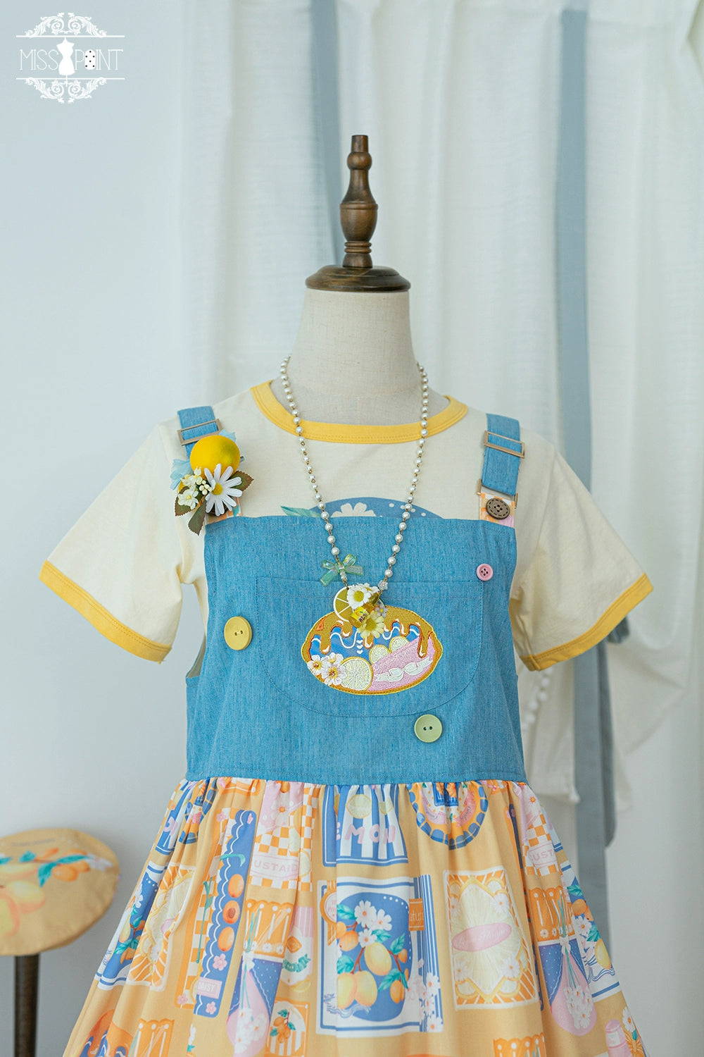 Miss Point~Daisy Lemon~Kawaii Lolita Lemon Print JSK Customized 21508:310700