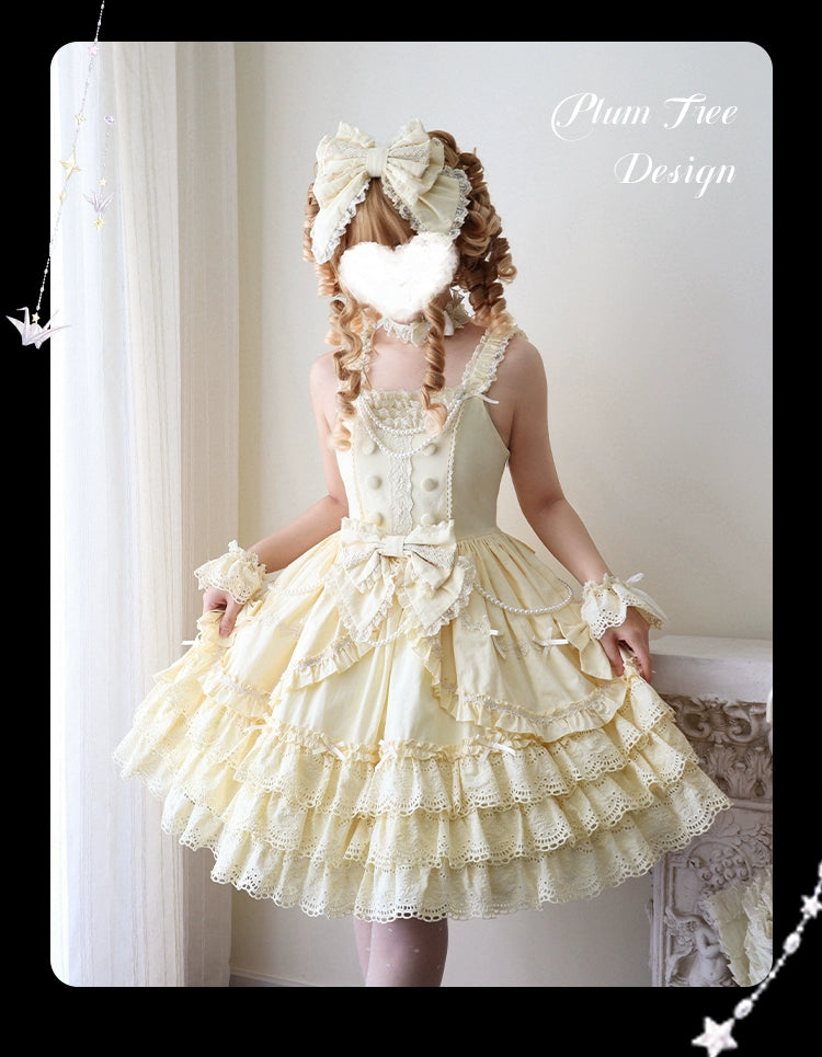 Plum Tree - Pure Love Language - Sweet Lolita Pearl JSK Princess Sleeves Blouse