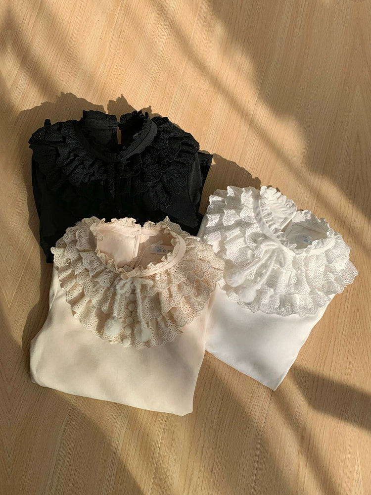 With PUJI - Frostfall - Winter Sweet Lolita Inner Wear, Layered Lace 44284:802096