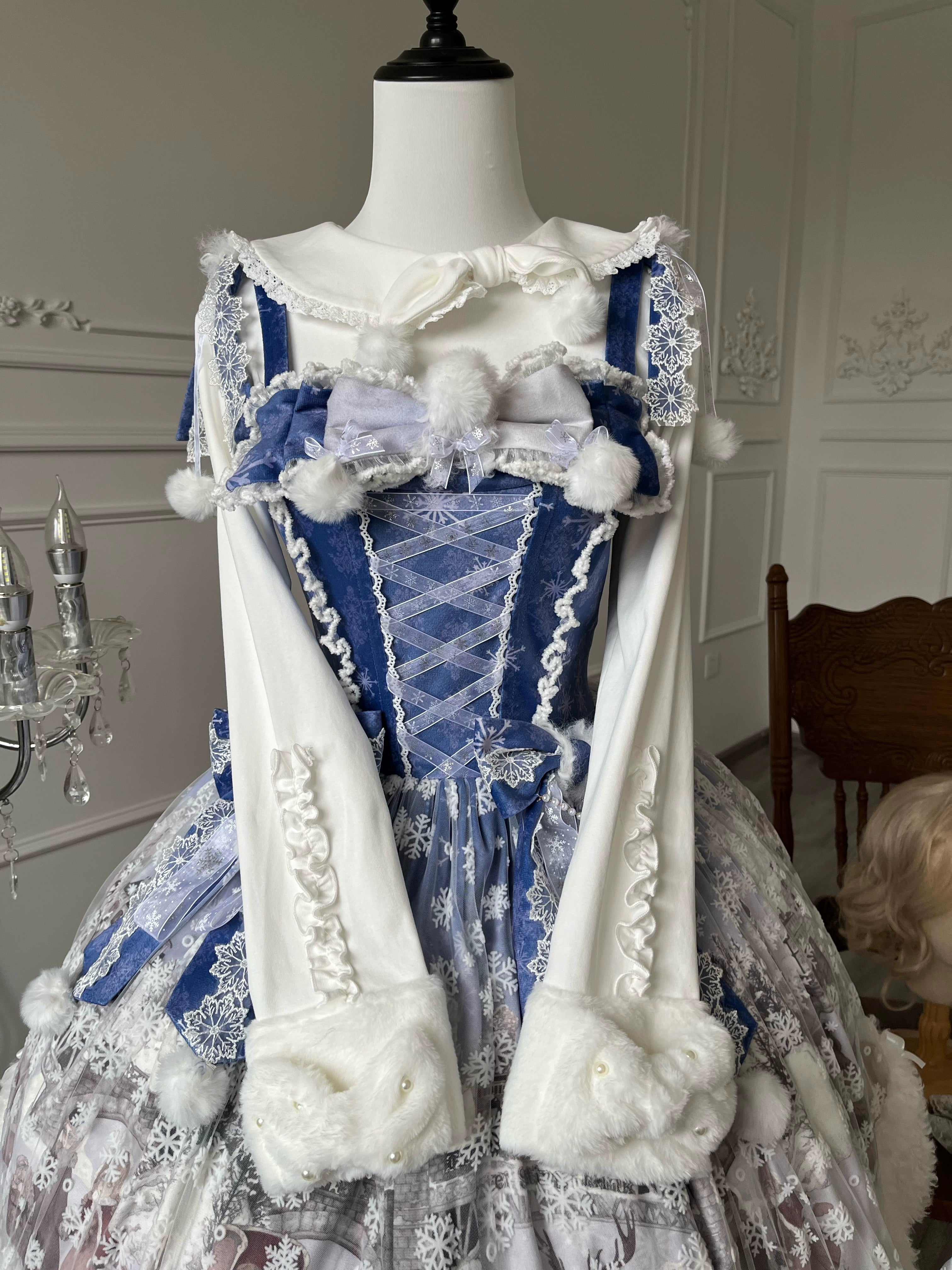 Jiuniangtutao - Edelweiss Moment - Fluffy Sweet Lolita JSK, Snow Details 44264:801706