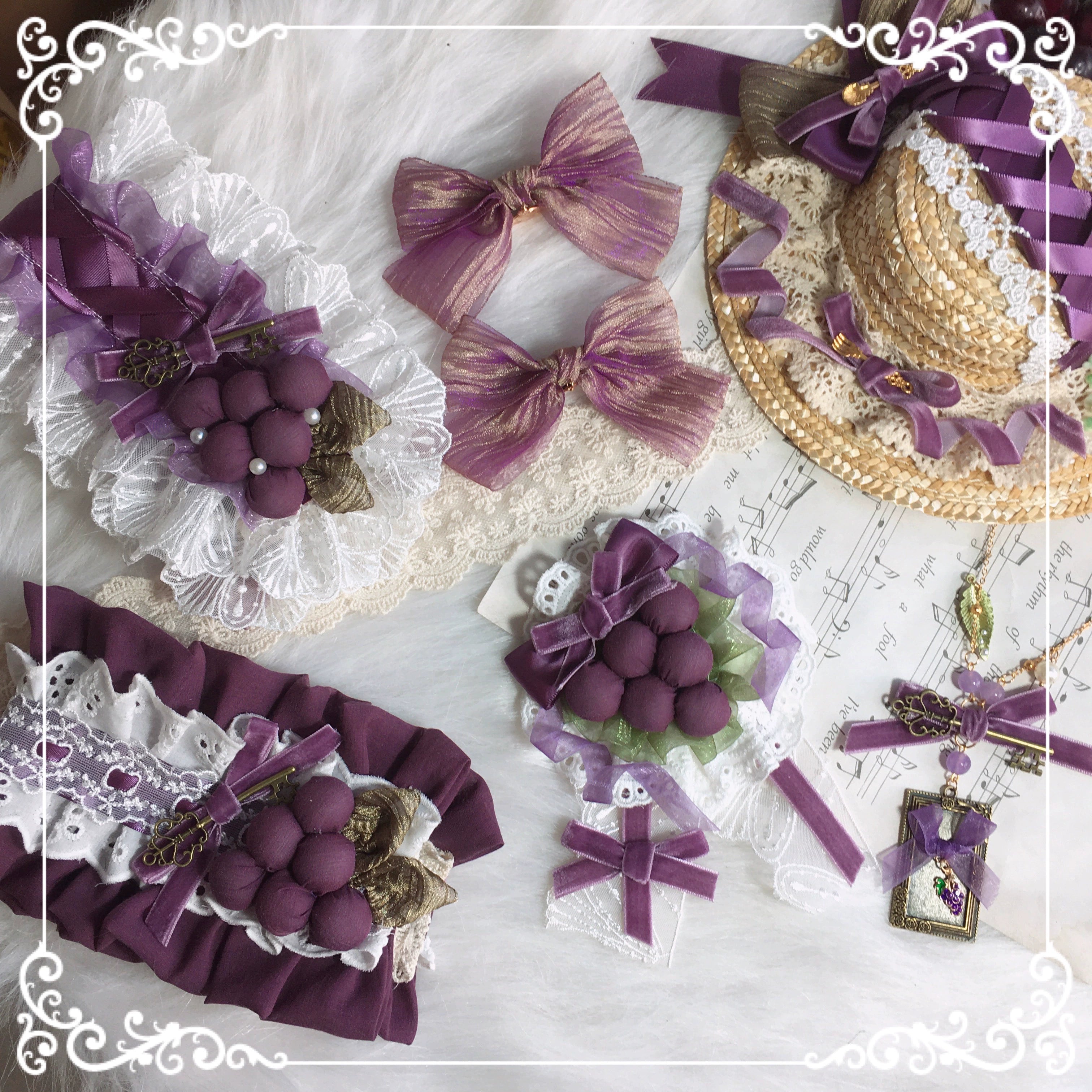 (Buyforme)Chestnut Lolita~Louvre Vineyard Accessory Hairband Retro Lolita KC 28850:323028