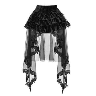 Blood Supply~Duchess~Gothic Dress Velvet Corset and Skirt Set skirt with trailing veil S 