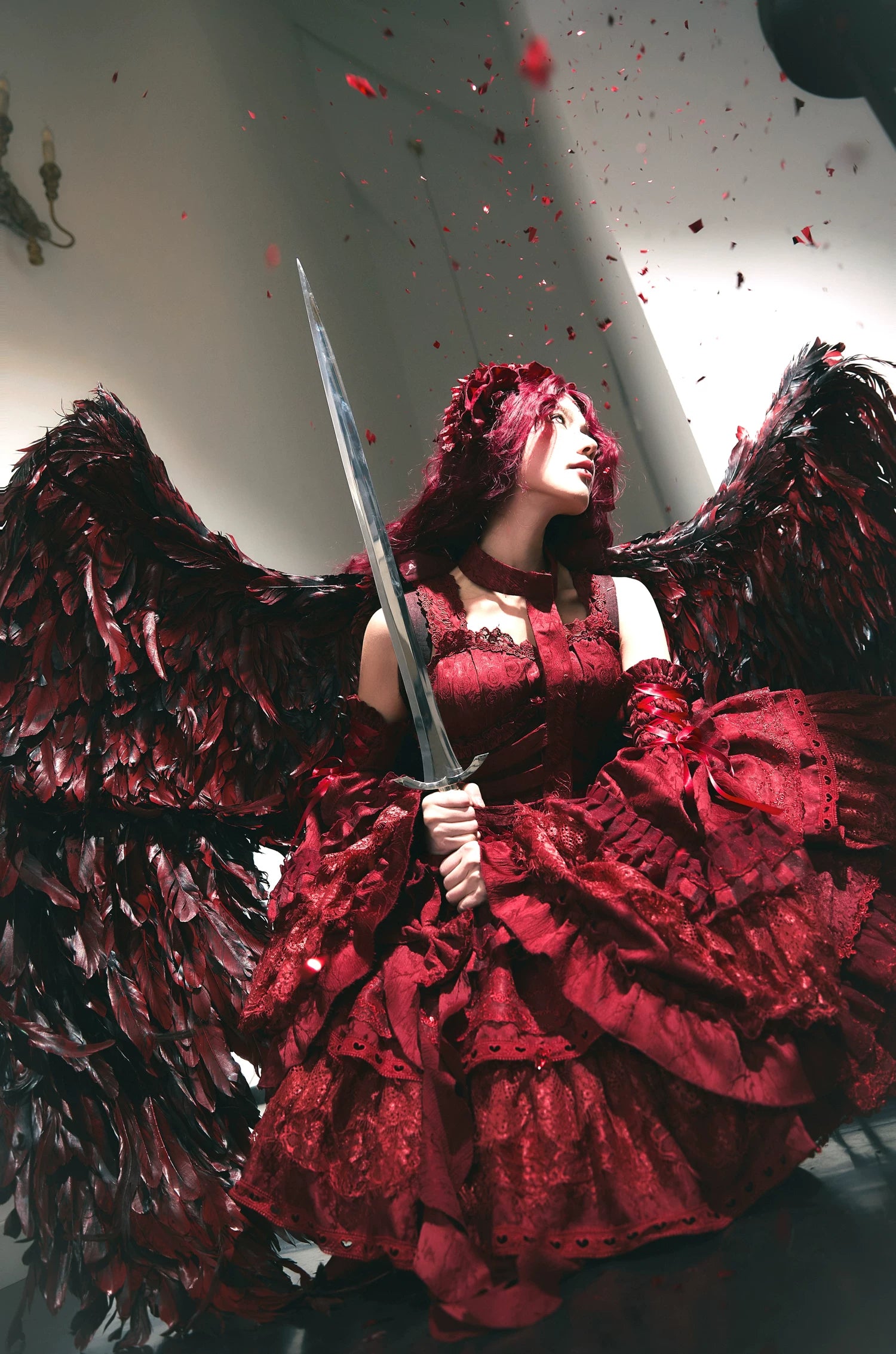 Caliburn - Gothic Lolita JSK Dress, Bolero Set with Detachable Sleeves