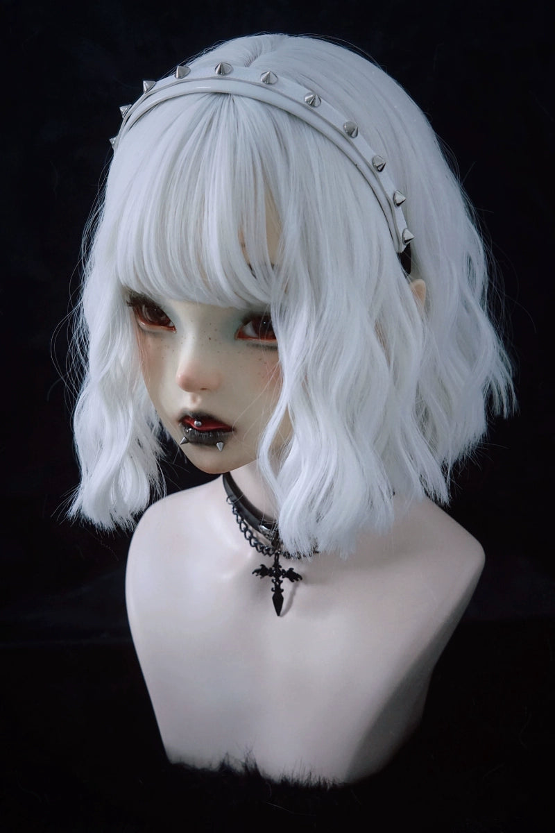 Strange Sugar~Gothic Lolita KC Faux Leather Punk Lolita Hair Accessories 5 Narrow Brim Short Rivets 36648:533382
