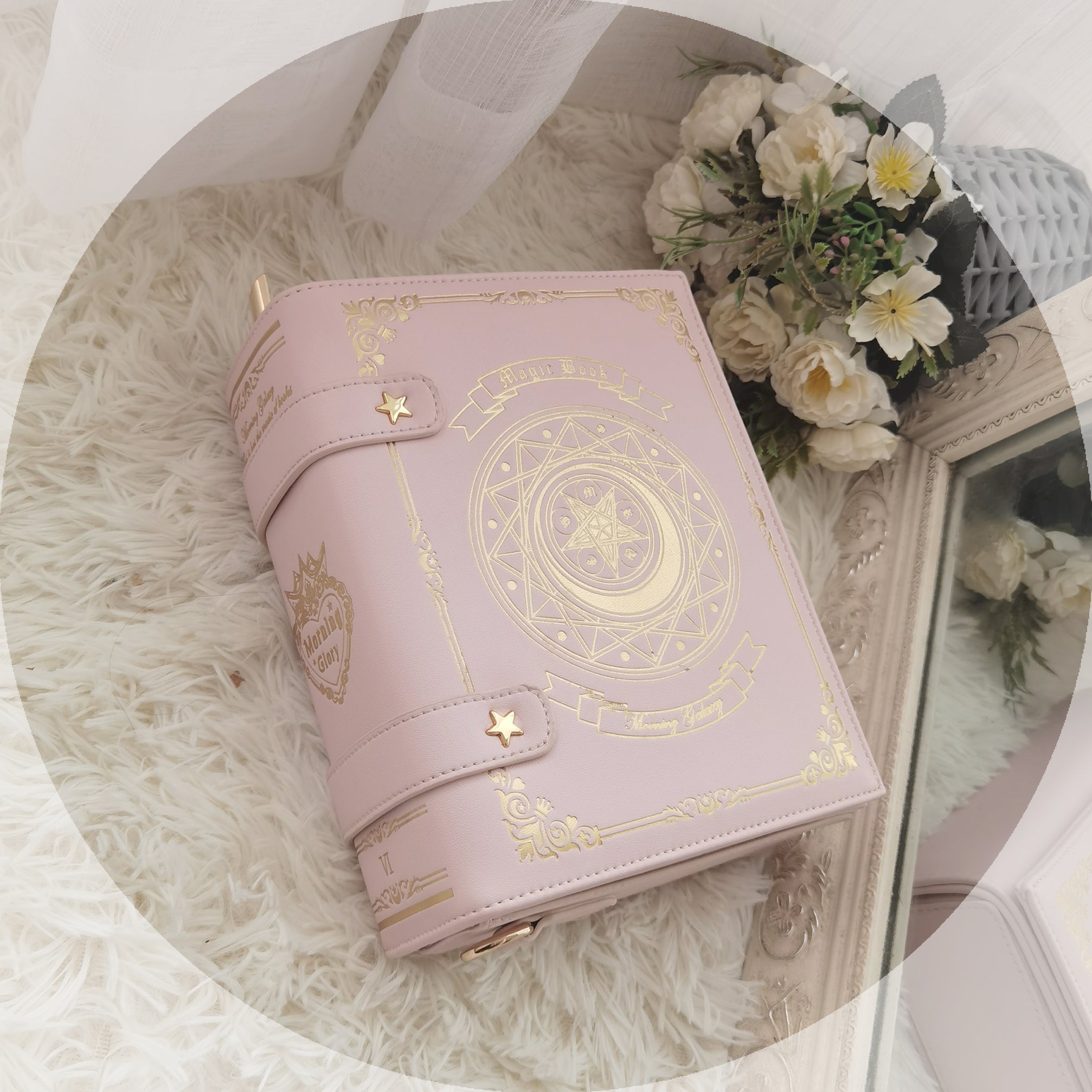 Morning Glory - The Star-Moon Grimoire - Sweet Lolita Crossbody Clamshell bag pink (large)