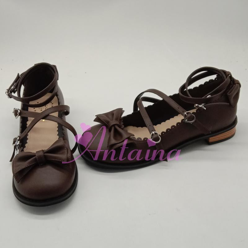 Antaina~ Japanese Style Lolita Tea Party Shoes Size 34-37 34 dark brown matte (low heel) 