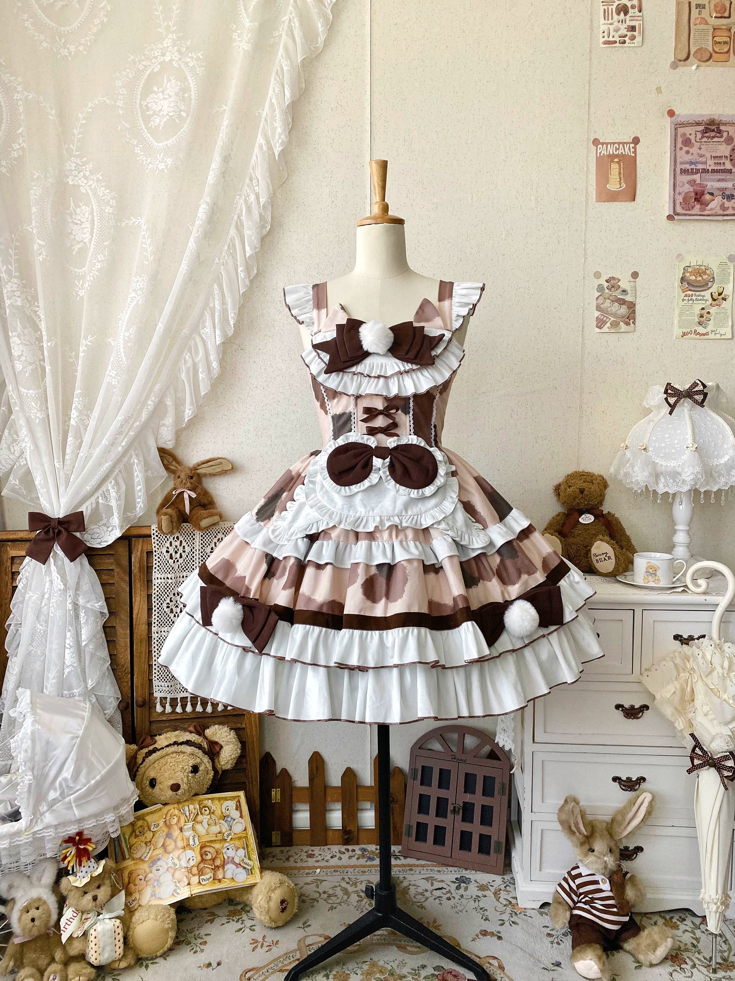 Calico Cat - Winter Kawaii Lolita Print JSK 44422:807488