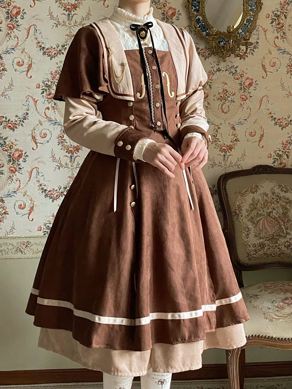 Miss Point~Golden Movement~Elegant Lolita Fishbone Skirt Customized 32242:381424