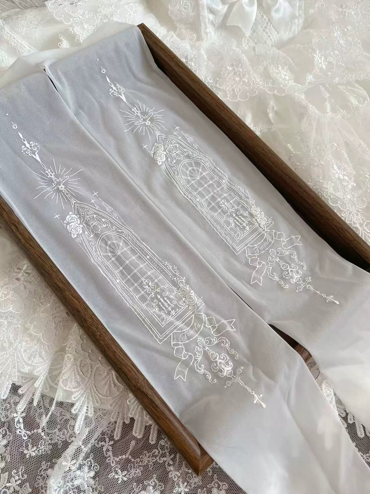 12D Gothic Lolita Cathedral Window Printed Pantyhose 45757:861115