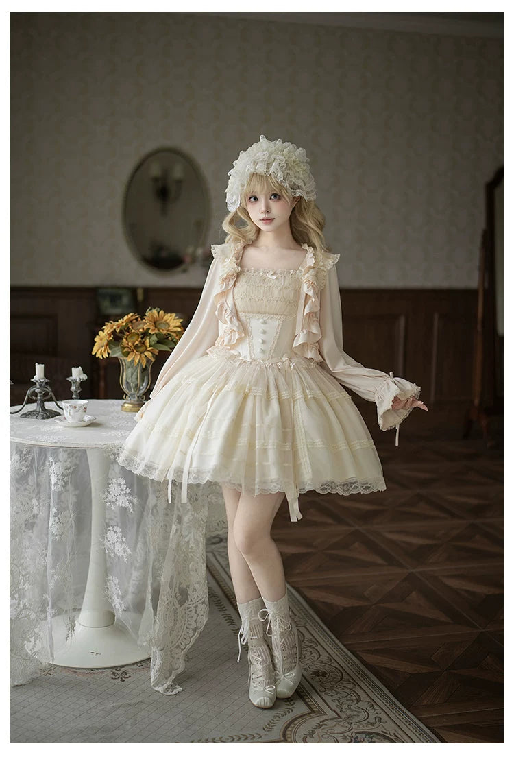 Confession Poem - Classic Lolita Corset JSK Set, Lace & Bows