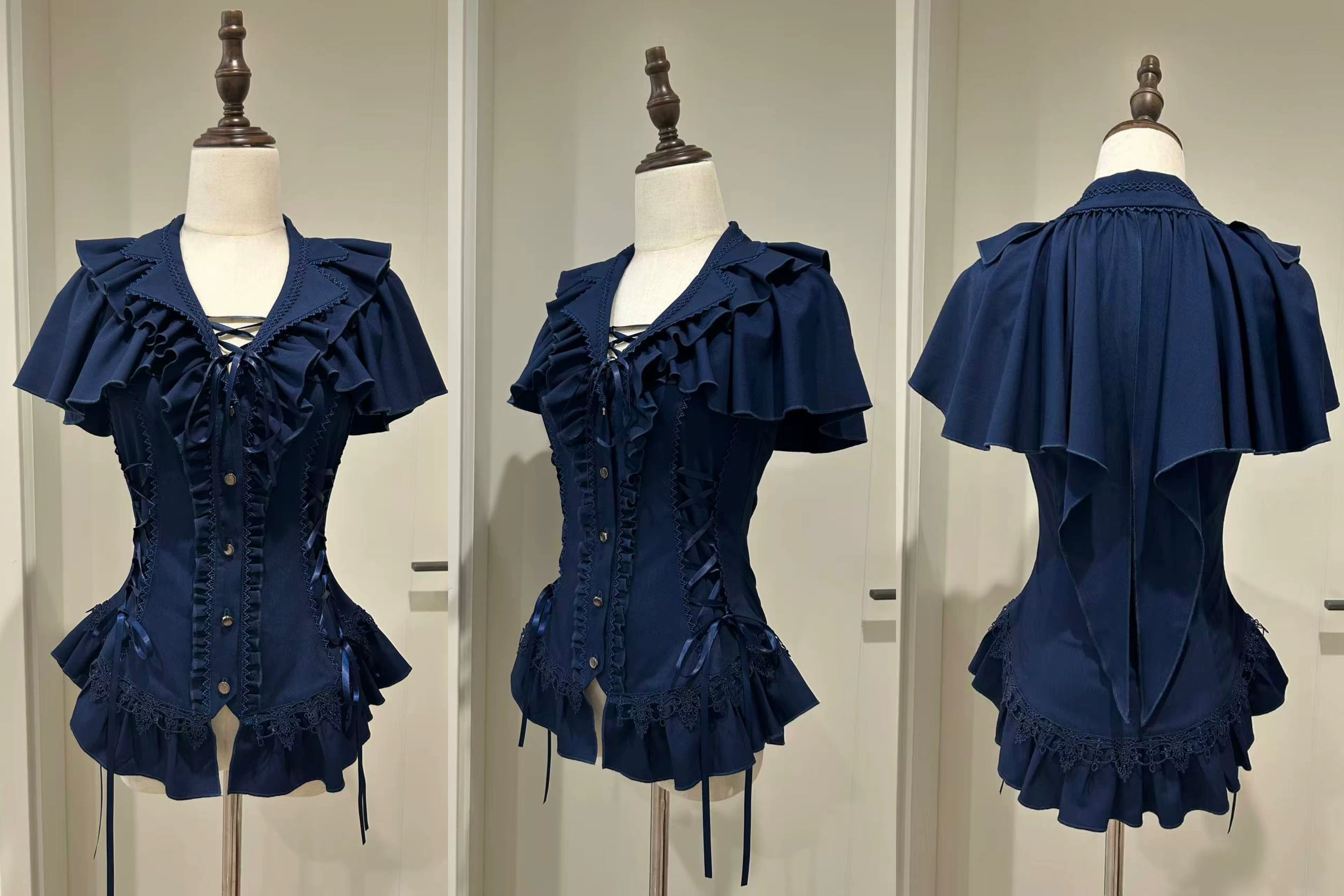 Cocoon Prelude - Gothic Lolita Capelet-Sleeve Blouse