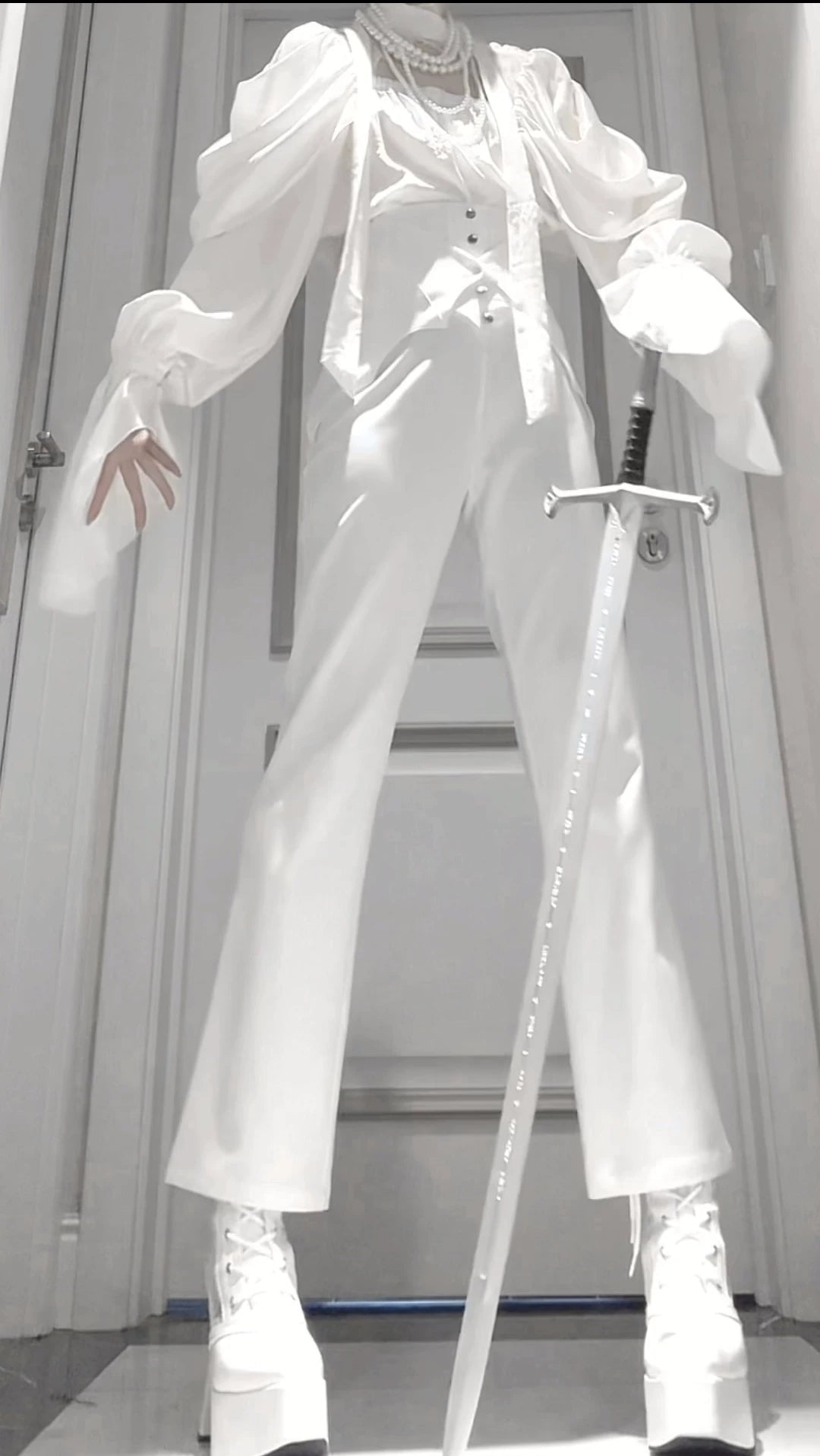 Earl of Drooping Wings - Ouji Lolita Flared Pants, Batwing Decoration 44550:812516