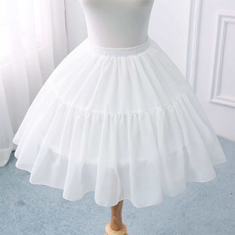 Manyiluo - Daily Lolita Fishbone Bustle Adjustable Petticoat white