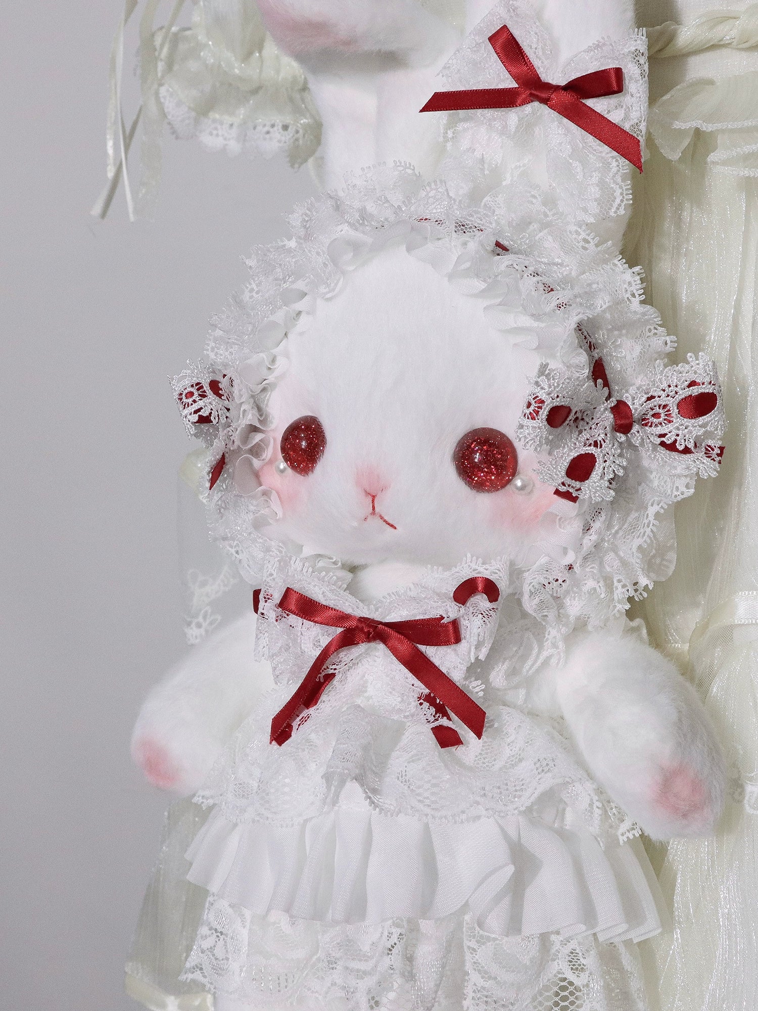 Bear Star - Plush Bunny Lolita Bag, Detachable Pearl Chains