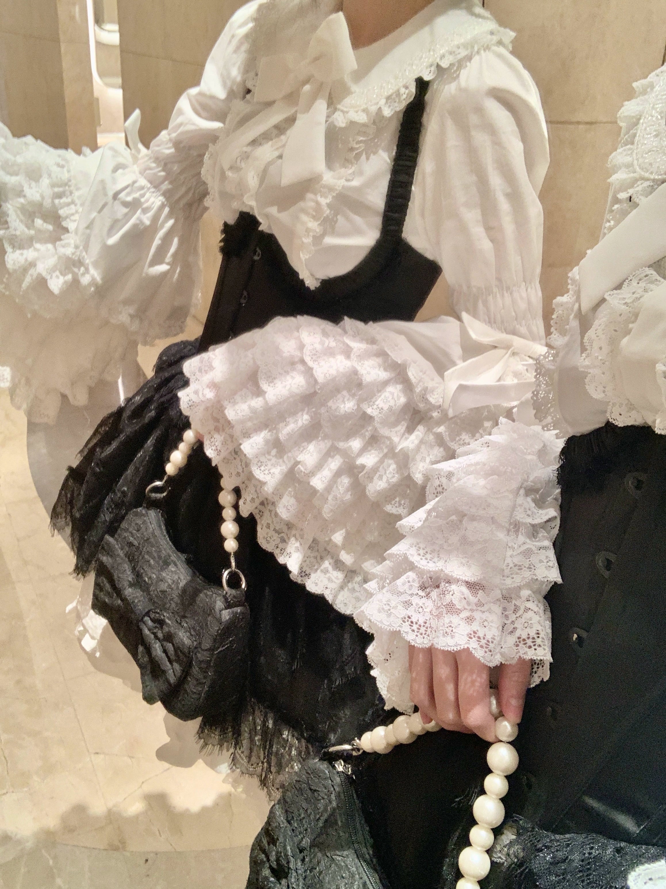 Mengfuzi - Cannelés - Elegant Lolita Cotton Blouse, Hime Sleeve 34840:465910