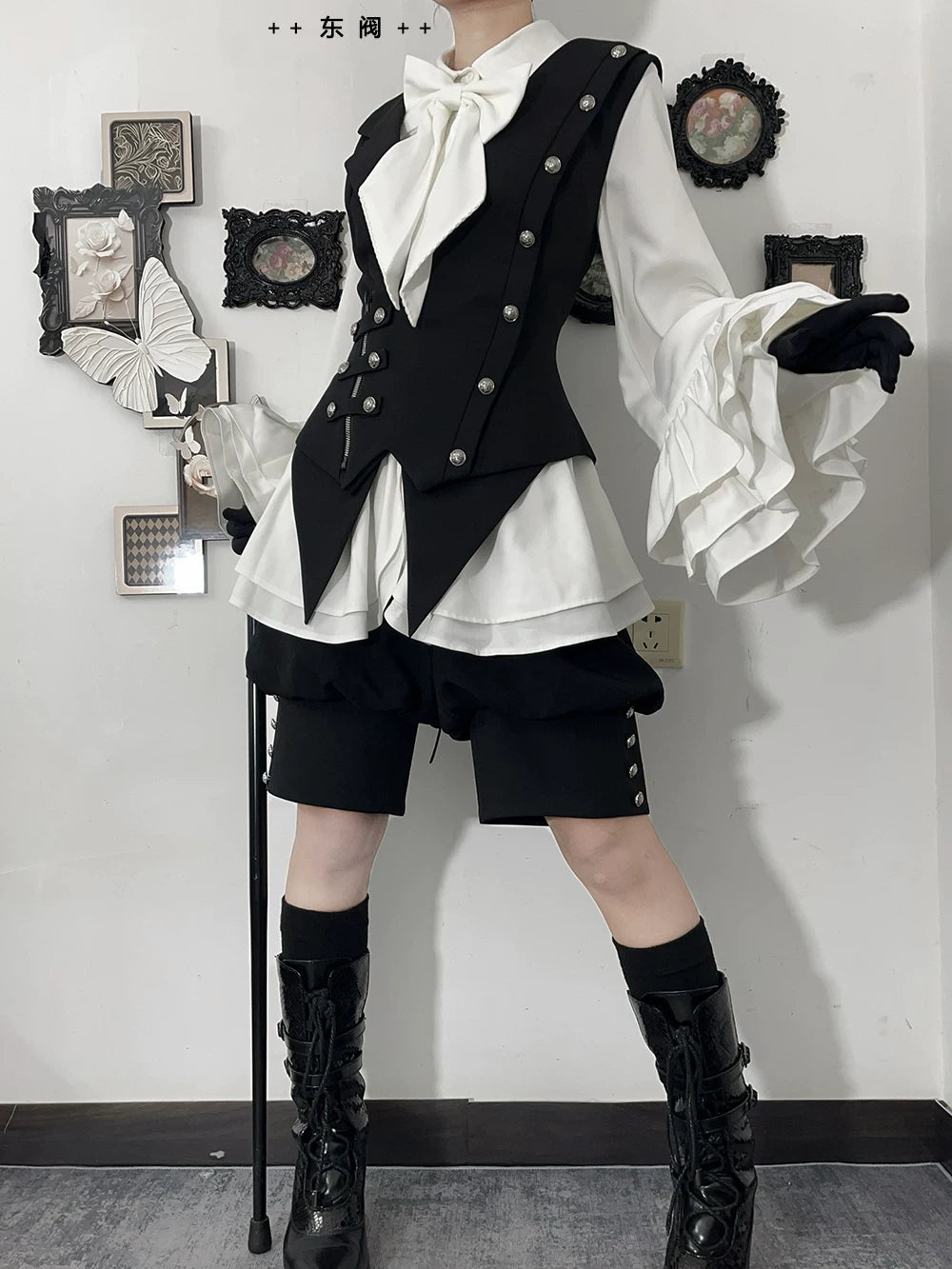 Ashes - Vintage Ouji Lolita Blouse and Shorts Set 45309:843421
