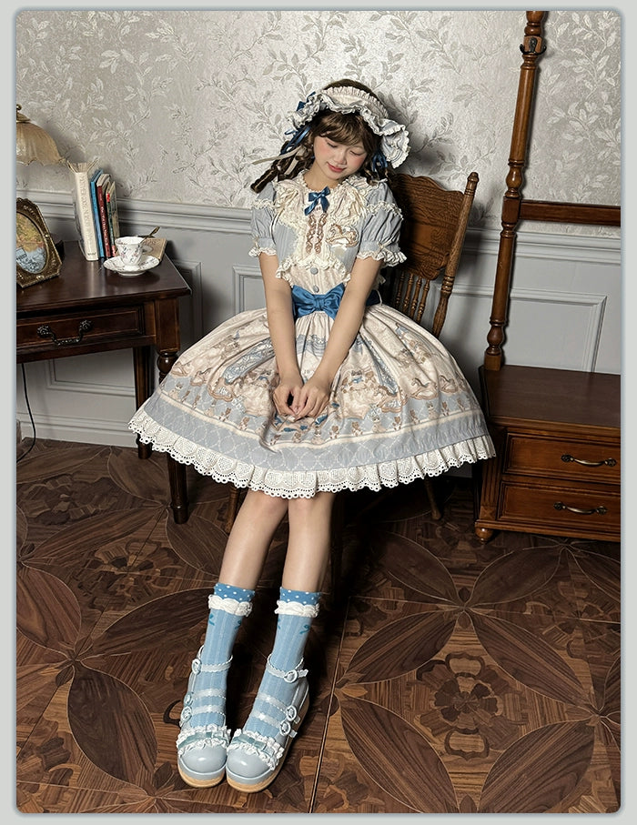 Alice Girl - Sea Salt Fairytale - Sweet Lolita Headdress Built-in Wire BNT and Bow KC 40676:672920