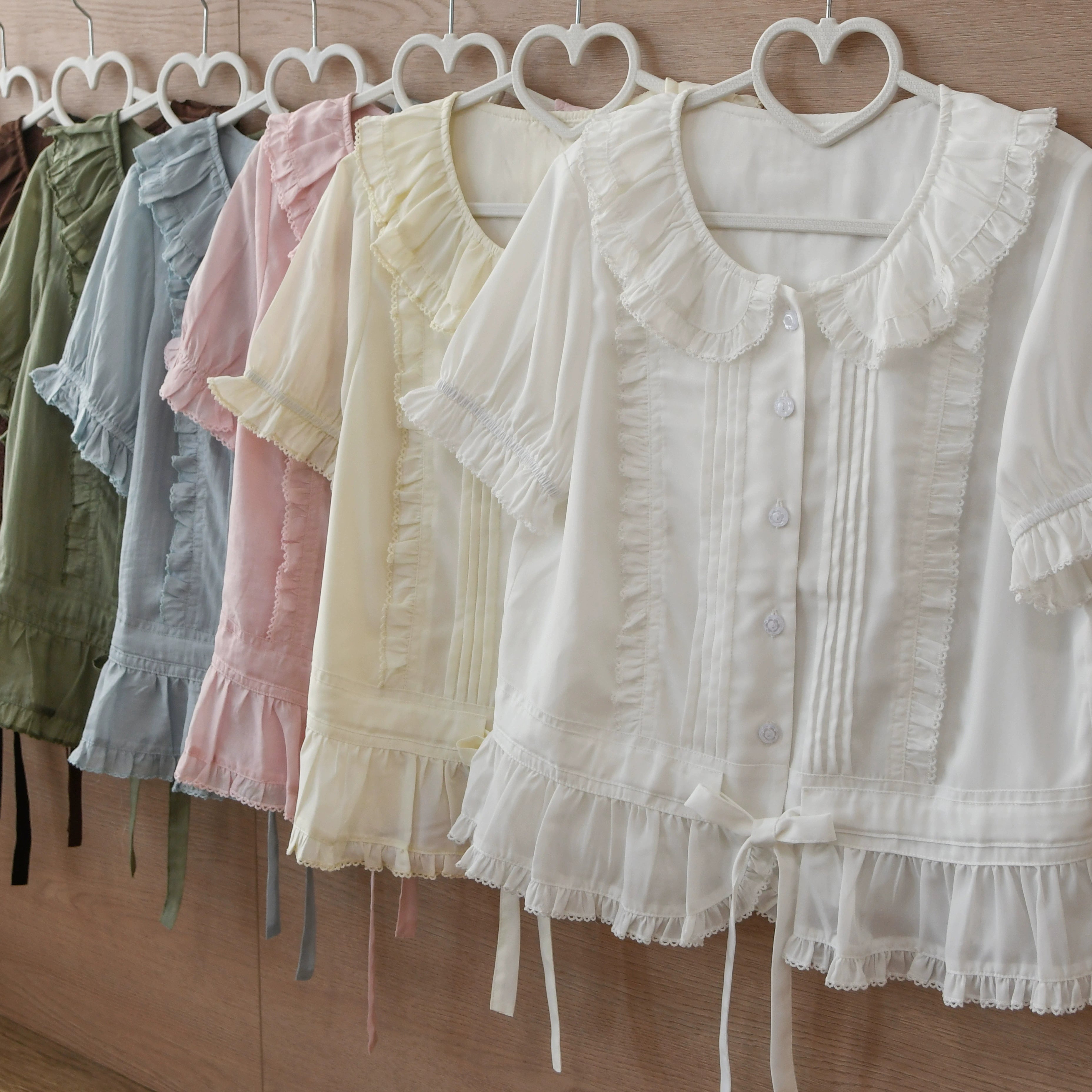 MIST - Perpetual Spring - Summer Sweet Lolita Blouse, Chiffon & Lyocell Options