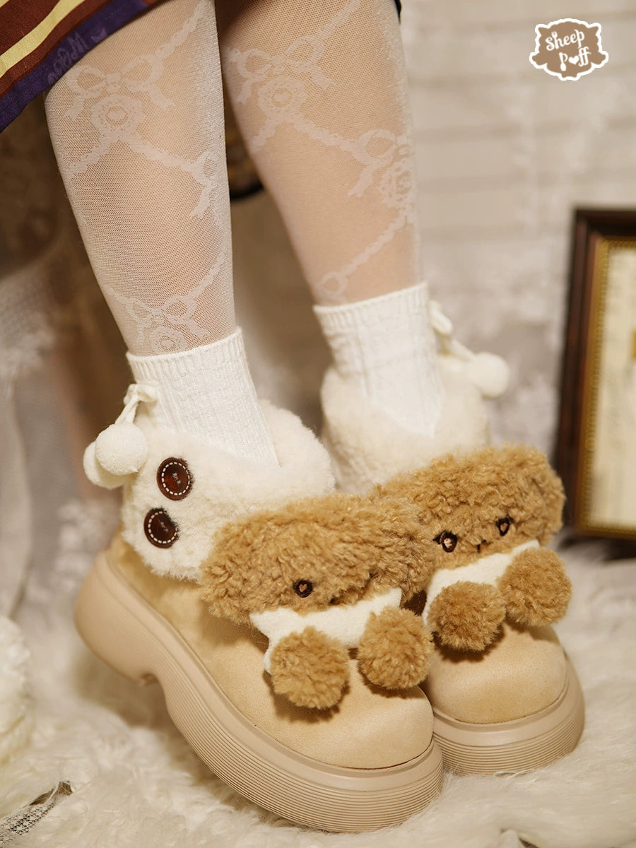 Sheep Puff - Fluffy Zoo - Fluffy Sweet Lolita Snow Boots, Animal Decorations 44263:801726