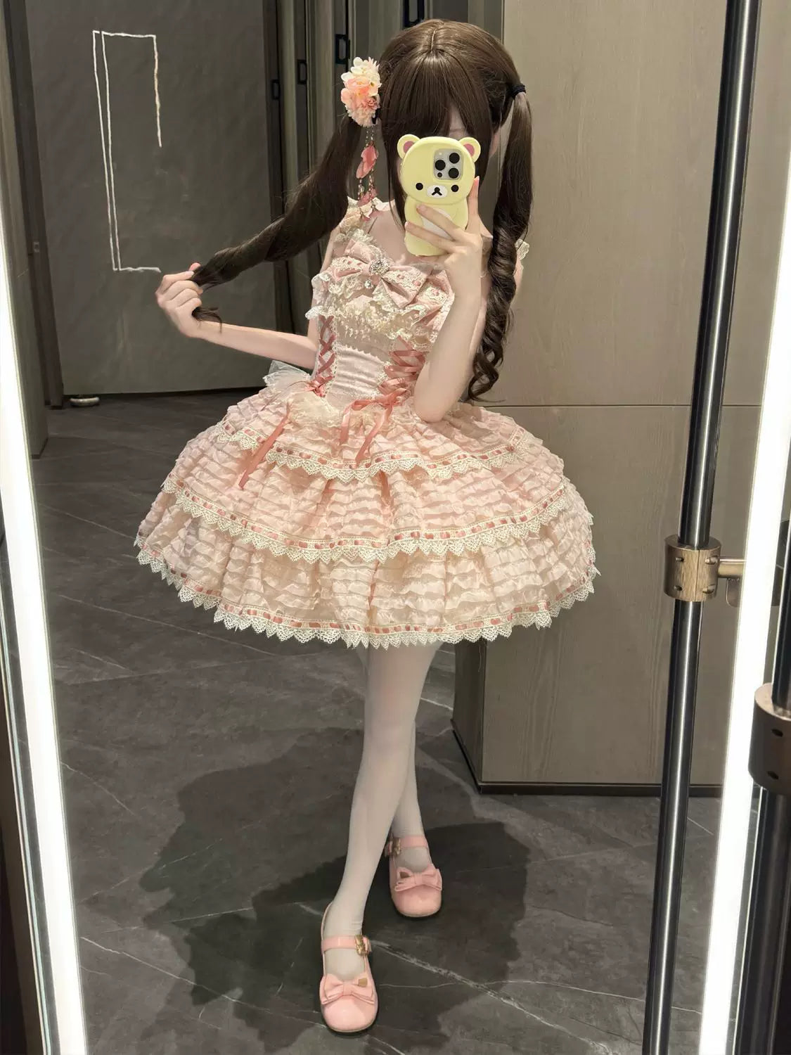 Floral Elegy - Sweet Lolita JSK Dress, Tiered Hem