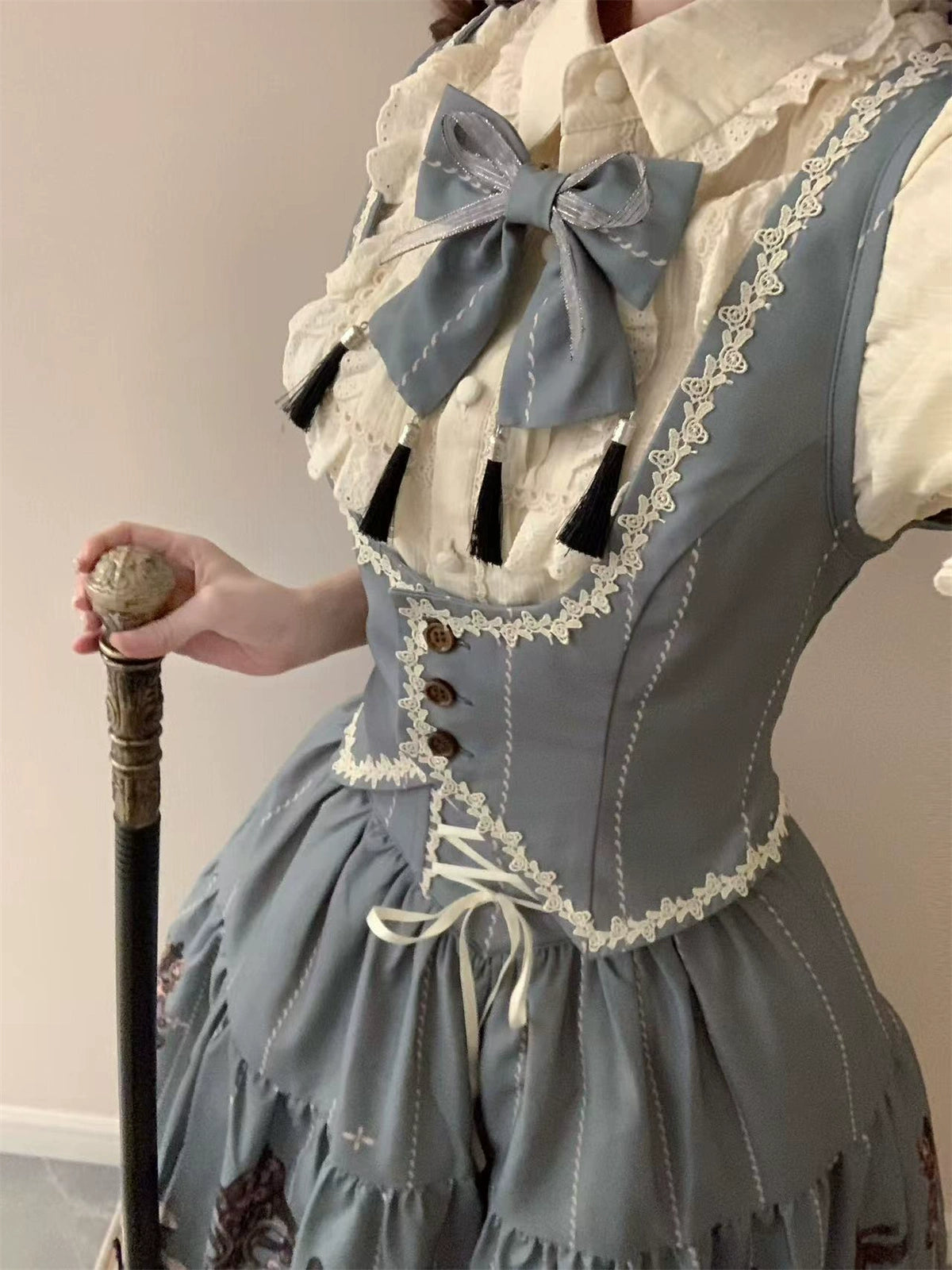 Uncle's Workshop - Secret Key - Classic Lolita Dress Suit, Key Print (L M S) 43925:791021