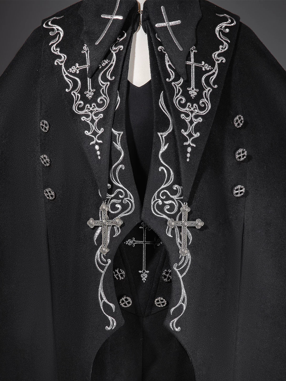 Nightfall - Ouji Lolita Outfit, Bat Wing Shaped Cape 44548:812703