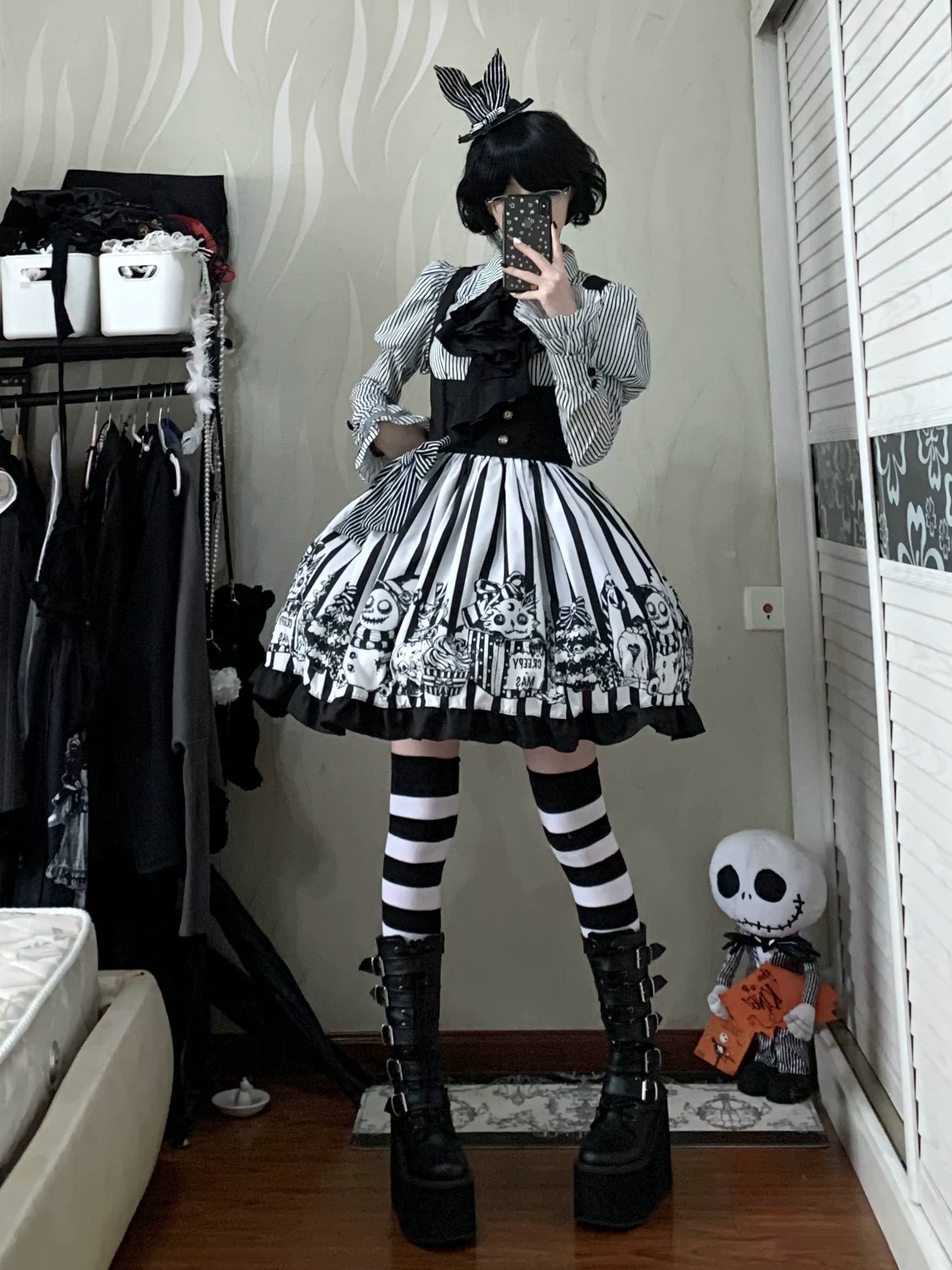 Strange Christmas - Striped Gothic Lolita JSK, Bust Supporting Dress 44412:807180