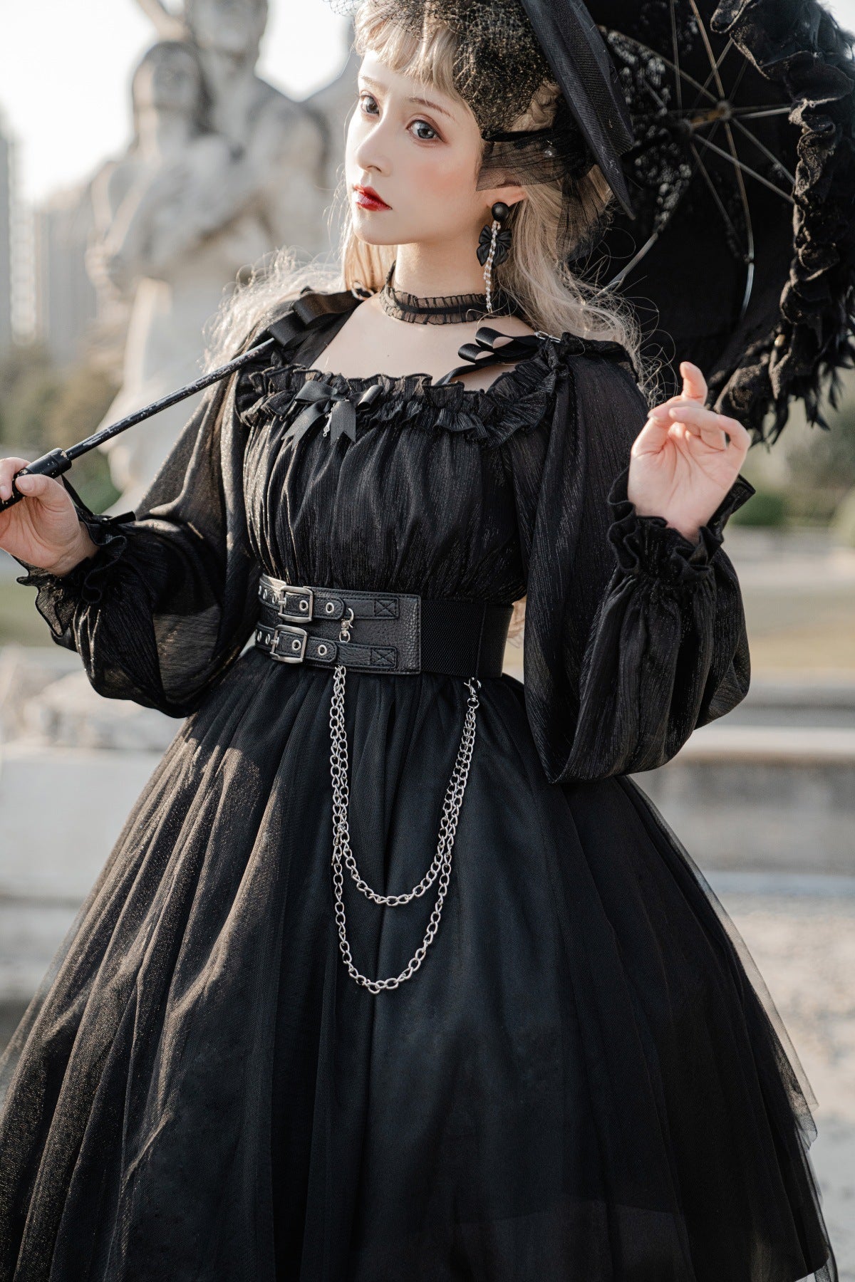 Cornfield Lolita~The Girl Assassin~Halloween Gothic Lolita Irregularly Hemline Dress 11476:180118