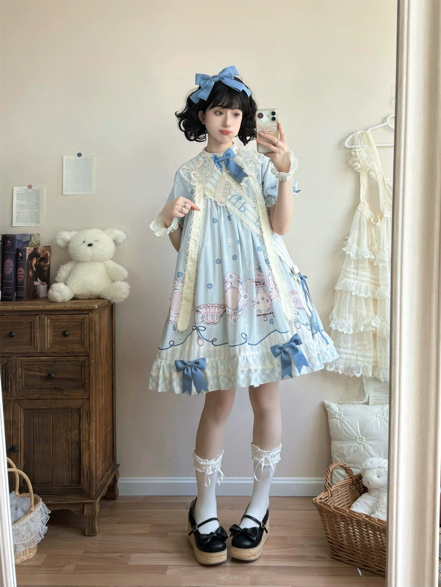 Uncle's Workshop - Veronica Spring Tea - Plate Printed Sweet Lolita Dress