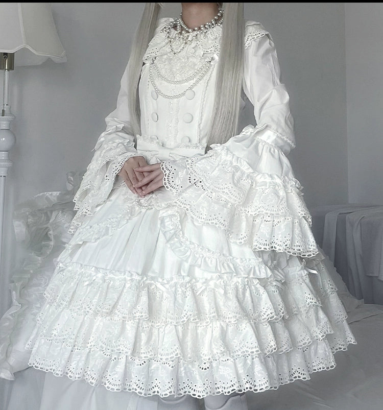 Plum Tree - Pure Love Language - Sweet Lolita Pearl JSK Princess Sleeves Blouse
