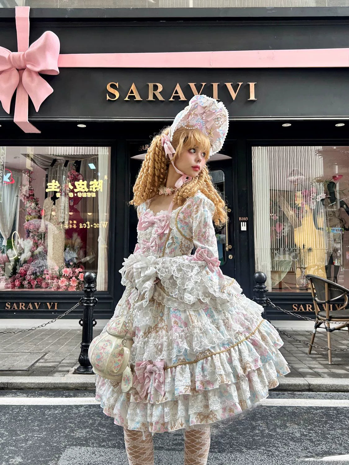 Hanguliang - Candlelight Sonata - Sweet Lolita Long Sleeve OP, Tiered Ruffles 43988:790914