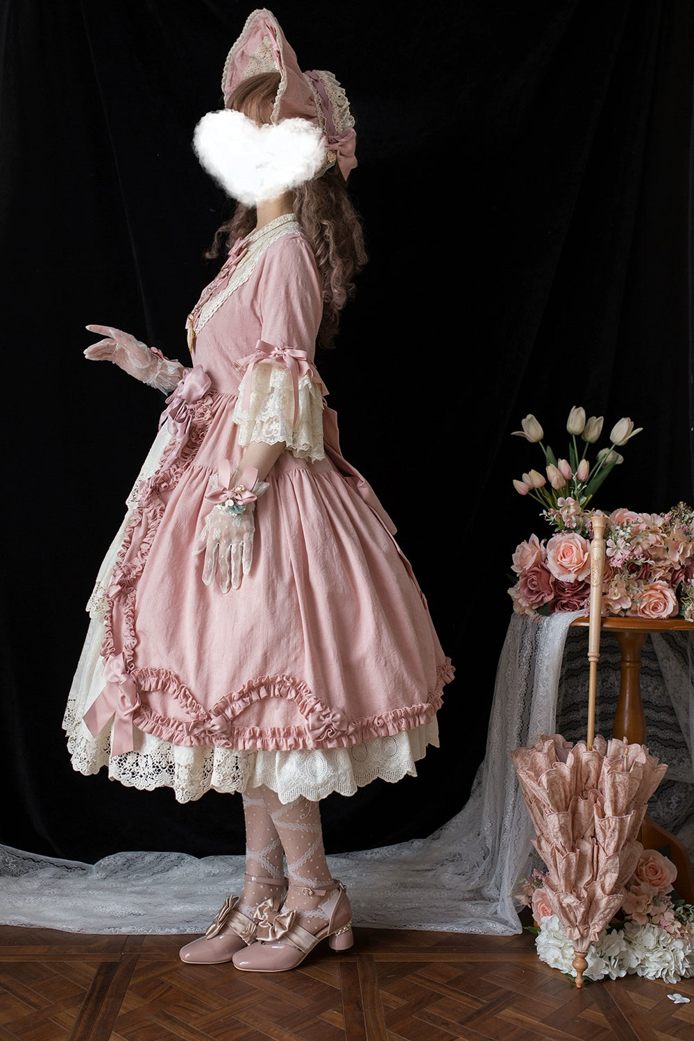 Miss Point~Lilyka Garden~Classic Lolita OP Dress Set Elegant Floral Wall Princess Sleeve 38832:606330