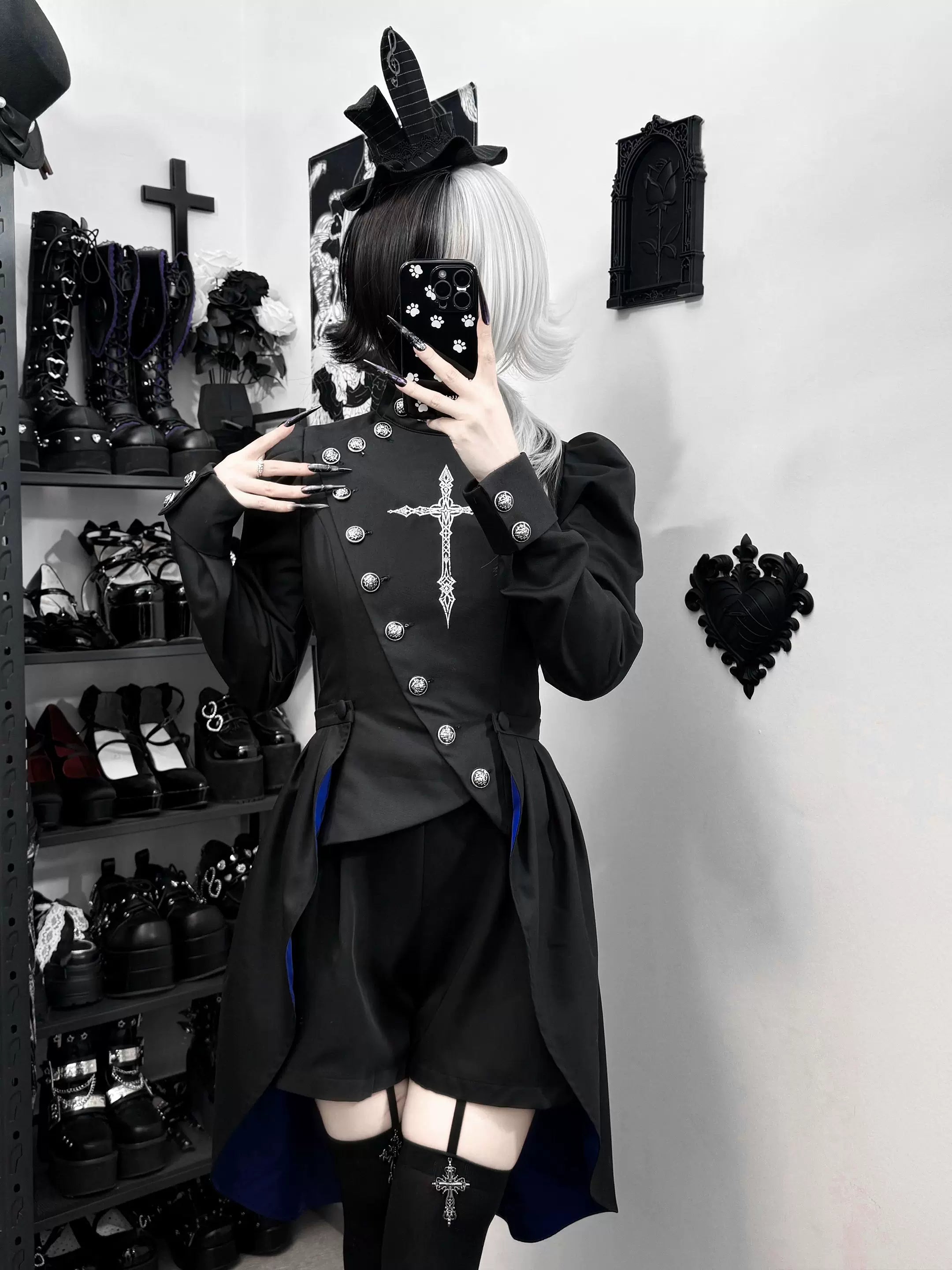 White Night Sonata - Ouji Lolita Embroidery Coat, Detachable Trailing